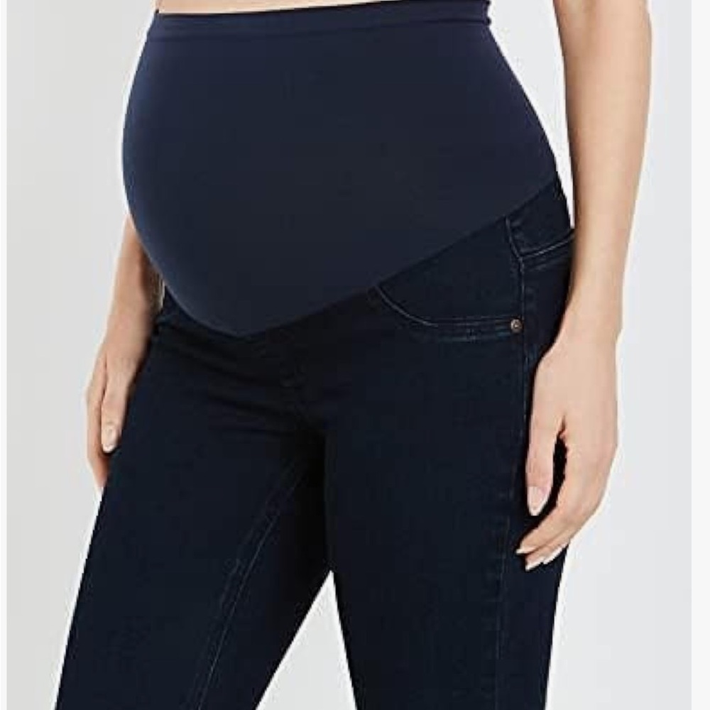 NWT LARGE Motherhood Maternity  Stretch Over Belly Skinny Jeans Indigo Blue